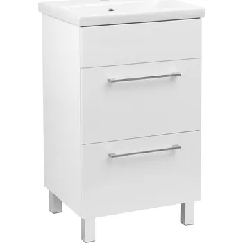 Koupelnový nábytek BPS-koupelny Koupelnová skříňka s keramickým umyvadlem Solero W 50, bílá