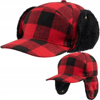 Pokrývka hlavy Čepice Zimní pánská s kšiltem Šátek Brandit Lumberjack kostkovaný na zimu