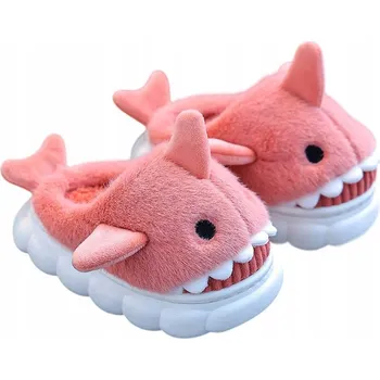 Dívčí bačkory Dětské Papuče se žralokem Bamboše Lehké Pohodlné Domácí Bačkory Teplé 32/33