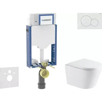 Geberit Kombifix - Set předstěnové instalace, klozetu Nefia a sedátka softclose, tlačítko Sigma01, alpská bílá SANI15CA3146