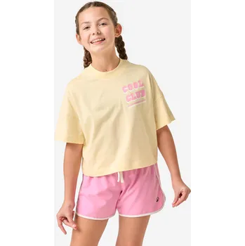 Pánské tričko DECATHLON Dívčí oversize tričko 7 LET ŽLUTÁ