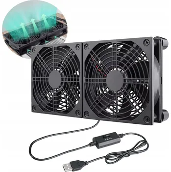 PC ventilátor DVOJITÝ CHLADICÍ VENTILÁTOR PRO STOLNÍ POČÍTAČ, LAPTOP 120mm
