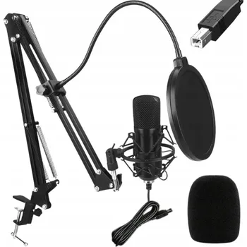 Mikrofon Verk Studiový kondenzátorový USB mikrofon s příslušenstvím Velikost: Univerzální