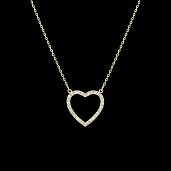 Náhrdelník Náhrdelník Srdce vykládané krystaly z pozlacené chirurgické oceli č. 1991