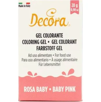 Přisada na vaření a pečení Gelová barva světle růžová 28g baby pink - Decora | Skvělé pro Váš domácí dort