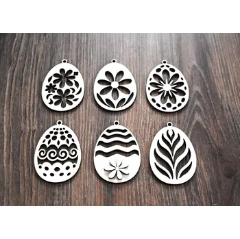 Velikonoční dekorace Velikonoční kraslice 6 kusů, 6,3 x 4,4 cm