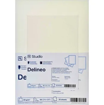 Výtvarný papír Kreslicí papír Delineo 90g A3, 25 listů