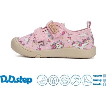 Dívčí tenisky D.D.STEP textilní polobotky C100-61621 Barva: Růžová, Velikost: 29