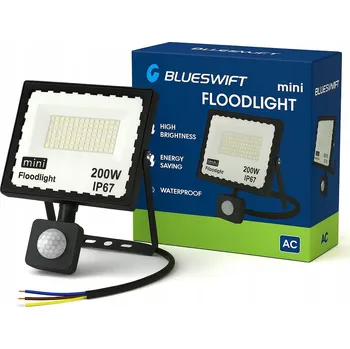 LED reflektor 200W s pohybovým senzorem stavební garáž příjezdová cesta 14000lm