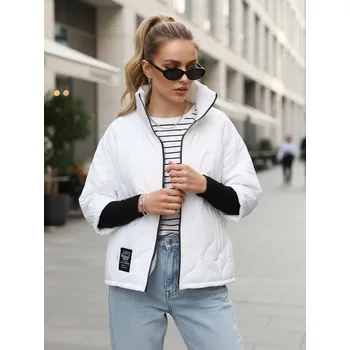 Dámská bunda Dstreet Dámská bunda prošívaná přechodná TY5542 Barva: Bílá, Velikost: L