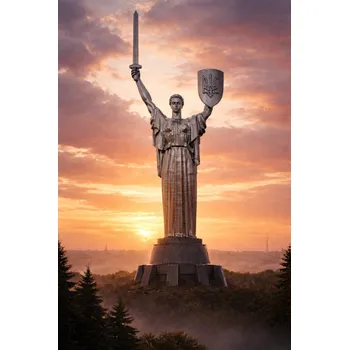 Soška Matka vlast stříbrná monumentální — sběratelská plastika, 30 cm