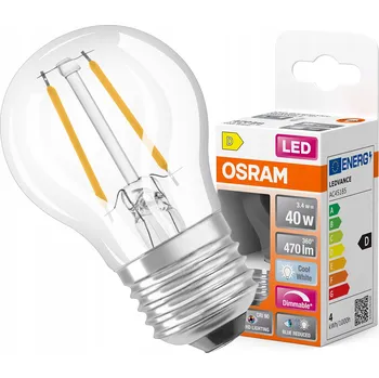 Žárovka LED žárovka P45 Kulka E27 3,4W = 40W 470lm 4000K CRI90 Filament Stmívatelná
