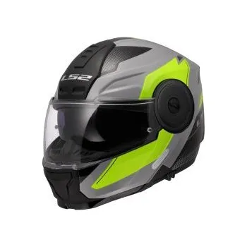 Helma na motorku Výklopná moto přilba LS2 FF902 Scope II Duria Grey H-V Yellow - XL(61-62)