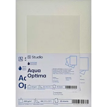 Výtvarný papír Akvarelový papír Aqua Optima 300g A5, 25 listů
