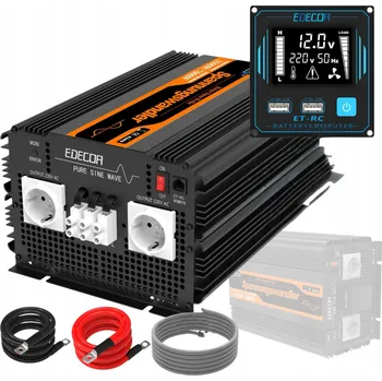 Měnič napětí Měnič Napětí napětí Edecoa 3500 W špičkový výkon 7000W 12V AC DC Čistý sinus USB