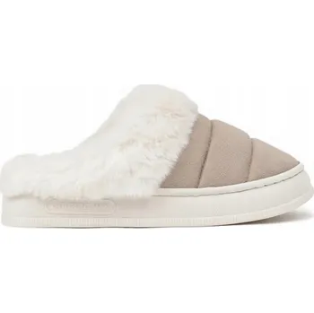 Dámské pantofle Prošívané Bamboše Domácí Pantofle S Kožíškem Béžové Módní Pohodlné Dámské 40/41