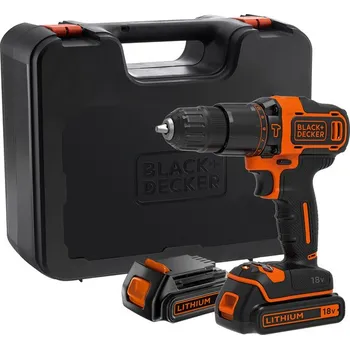 BLACK+DECKER Aku příklepová vrtačka 18V s 2 převodovými stupni + 2 aku BDCHD18KB