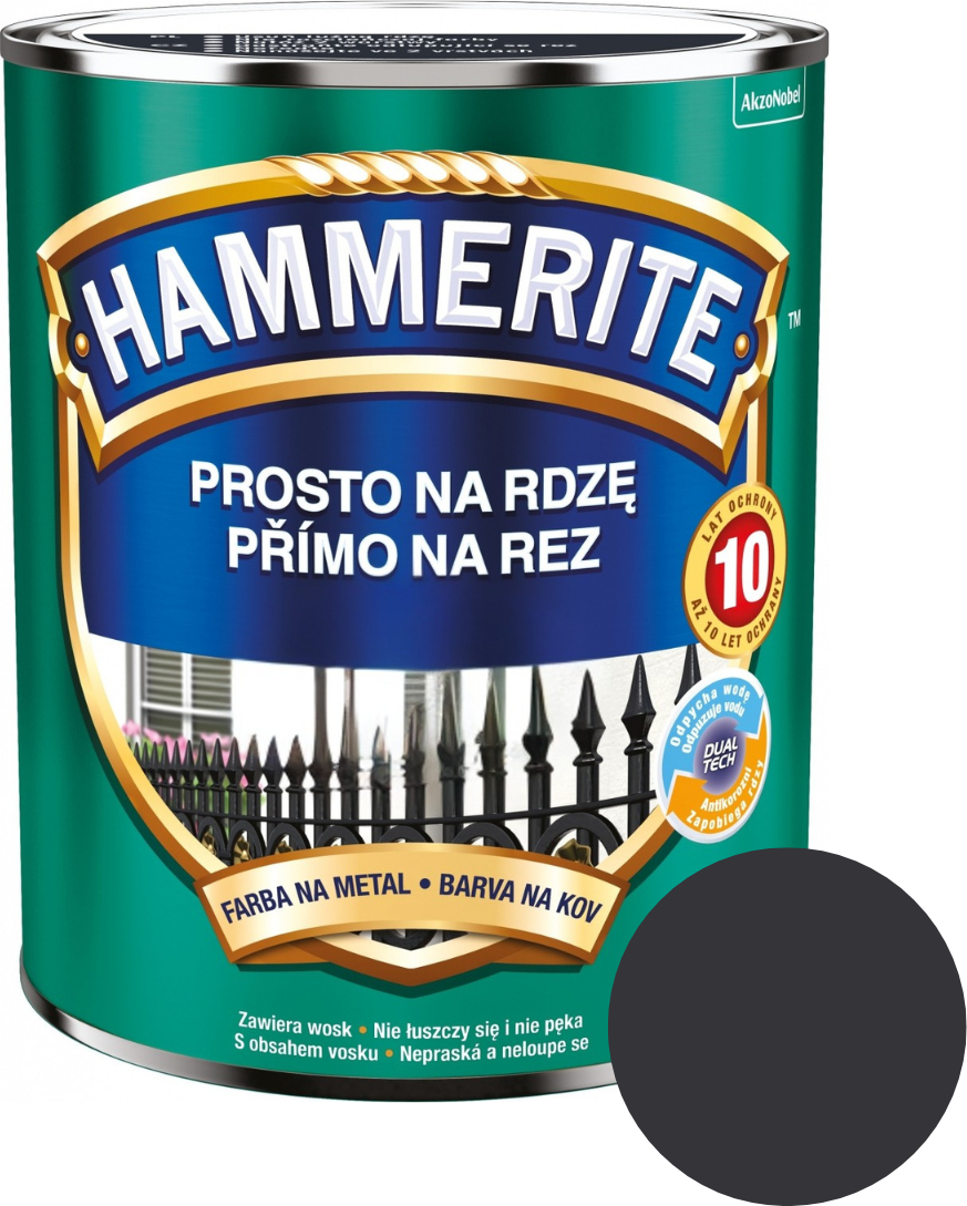 Hammerite Přímo na rez saténový Barva: Antracit, Objem: 0,7l