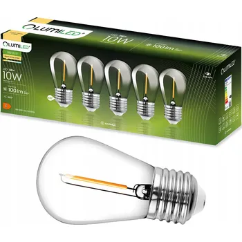Žárovka 5x LED žárovka E27 Edison ST14 1W = 10W 100lm 2700K Teplá bílá 360° FILAMENT