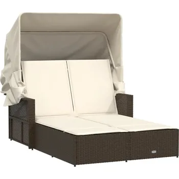 Zahradní lehátko Lehátko ocel hnědé VidaXL