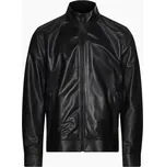 PORSCHE DESIGN Reversible Leather Jacket Bunda kožená oboustranná na zip voděodolná černá (Stylová kožená bunda)