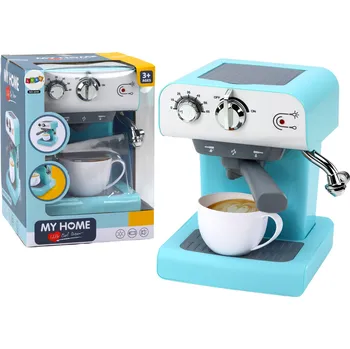 Dětský spotřebič Mamido Hračka kávovar AGD s párou v tyrkysové barvě