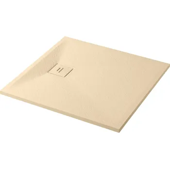 Sprchová vanička CERANO - Sprchová vanička čtvercová Pablo - SMC/minerální kompozit - strukturovaná ivory - 80x80x3 cm