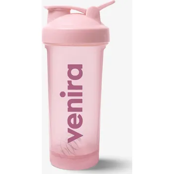 Fitness VENIRA shaker PRO s poutkem, světle růžový - 600 ml