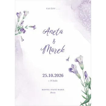 Svatební dekorace Svatební oznámení 367 – Jemné lila tóny