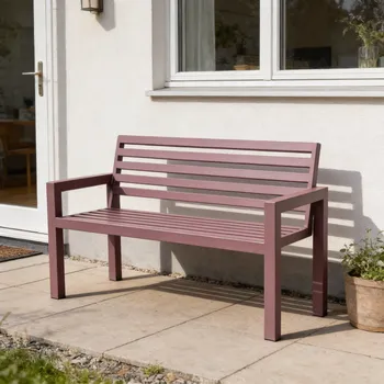 Zahradní lavice Celokovová zahradní lavice Golem pastelová fialová RAL 4009