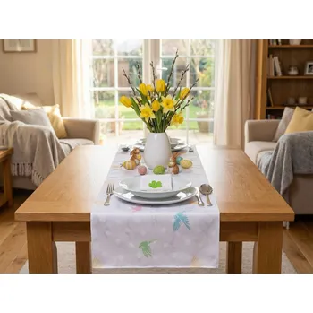 ubrus HEDVA ČESKÝ BROKÁT Ubrus Odaska 36x160 cm Teflon TISK kočičky/ptáci