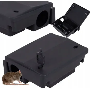 Hubení hlodavce Černá deratizační stanička/past na myši a potkany z PP plastu