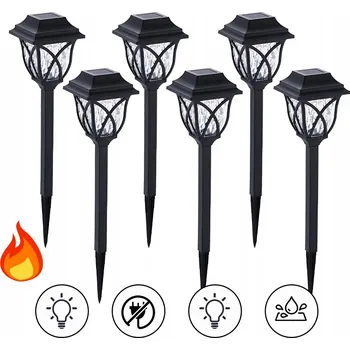 Venkovní osvětlení VLNOVÉ ZAHRADNÍ ZAPICHOVACÍ LAMPY 6 KS SOLÁRNÍ LED ŚWIATŁO ODPORNE