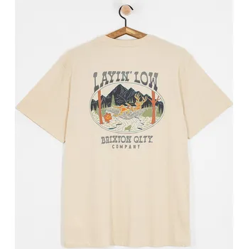 Pánské tričko Brixton Layin' Low Stt (cream) XL, béžová