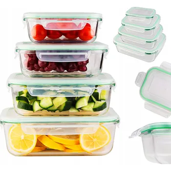 Dóza na potraviny Skleněné dózy na potraviny pro hermetické skladování LUNCH BOX 4x