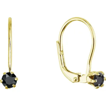 Náušnice Pozlacené visací náušnice s Preciosa krystalem 31322.3 jet