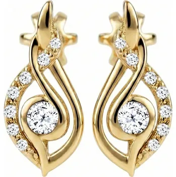 Náušnice Soliter Visací náušnice ze žlutého zlata se zirkony 239 001 01338 00 + 2 měsíce na vrácení zboží