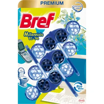 WC čistič WC závěs BREF barvící vodu aktiv kuličky 3ks/bal Millennials