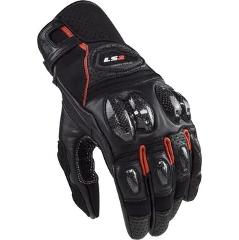 LS2 Helmets LS2 SPARK 2 LEATHER MAN GLOVES BLACK RED - L