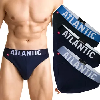 Slipy X3 Pánské slipy Sportovní ATLANTIC 3SMP-003 Slipy Bavlněné Sada - M