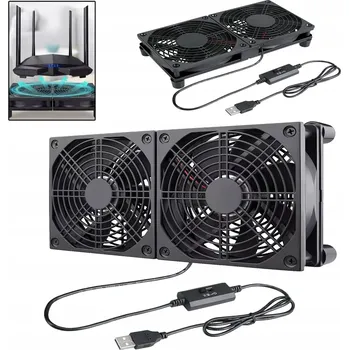 PC ventilátor USB VENTILÁTOR PRO LAPTOP ROUTER Dvojitý ventilátor PC