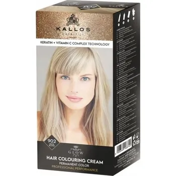 Barva na vlasy KALLOS GLOW BARVA NA VLASY 902 BÉŽOVÁ BLOND PROFESIONÁLNÍ BARVA 60+ 60 ML