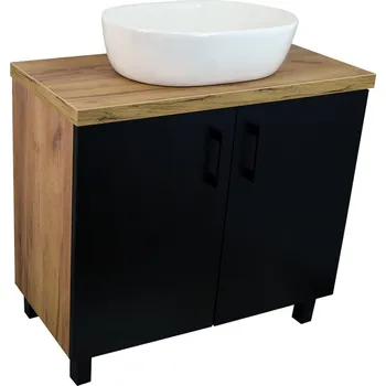 Koupelnový nábytek BPS-koupelny Koupelnová skříňka pod deskové umyvadlo ROSO GOB 80-HD - zlatý dub/černá