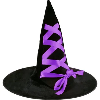 Klobouk Klobouk čarodějnice s fialovou stuhou Halloween