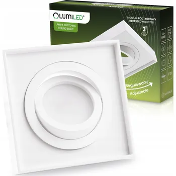 Zápustné HALOGENOVÉ svítidlo TUBA SPOT Otočné Midi Čtvercové Bílé 20mm