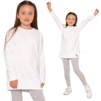 Chlapecká mikina MAZE DĚTSKÁ BAVLNĚNÁ MIKINA BASICKIDS OVERSIZE BÍLÁ 116