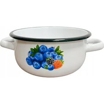 Hrnec IGMAR SMALT smaltovaný rendlík s uchy 16cm 1.5l borůvka