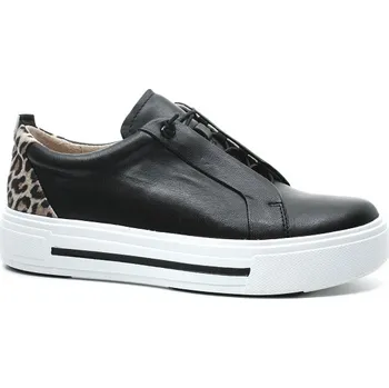 Dámské tenisky CAPRICE 9-23709-44 019 black comb, dámské tenisky (Dámské kožené slip-on tenisky na platformě)