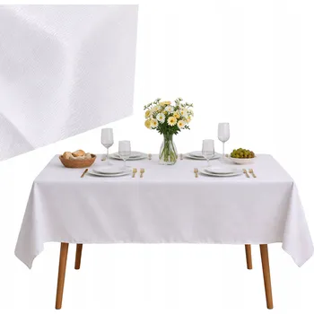 ubrus UBRUS BÍLÝ SE VZOREM, ODOLNÝ PROTI SKVRNÁM, OZDOBNÝ, PRO KAŽDODENNÍ I SLAVNOSTNÍ POUŽITÍ, 140x230 cm
