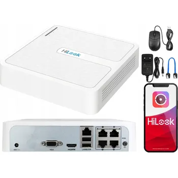 IP kamera IP PoE rekordér 4x PoE 6Mpx HiLook by Hikvision NVR-4CH-H/4P Záznamové zařízení